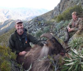 Steve with his 12 and 3/4 trophy bull tahr